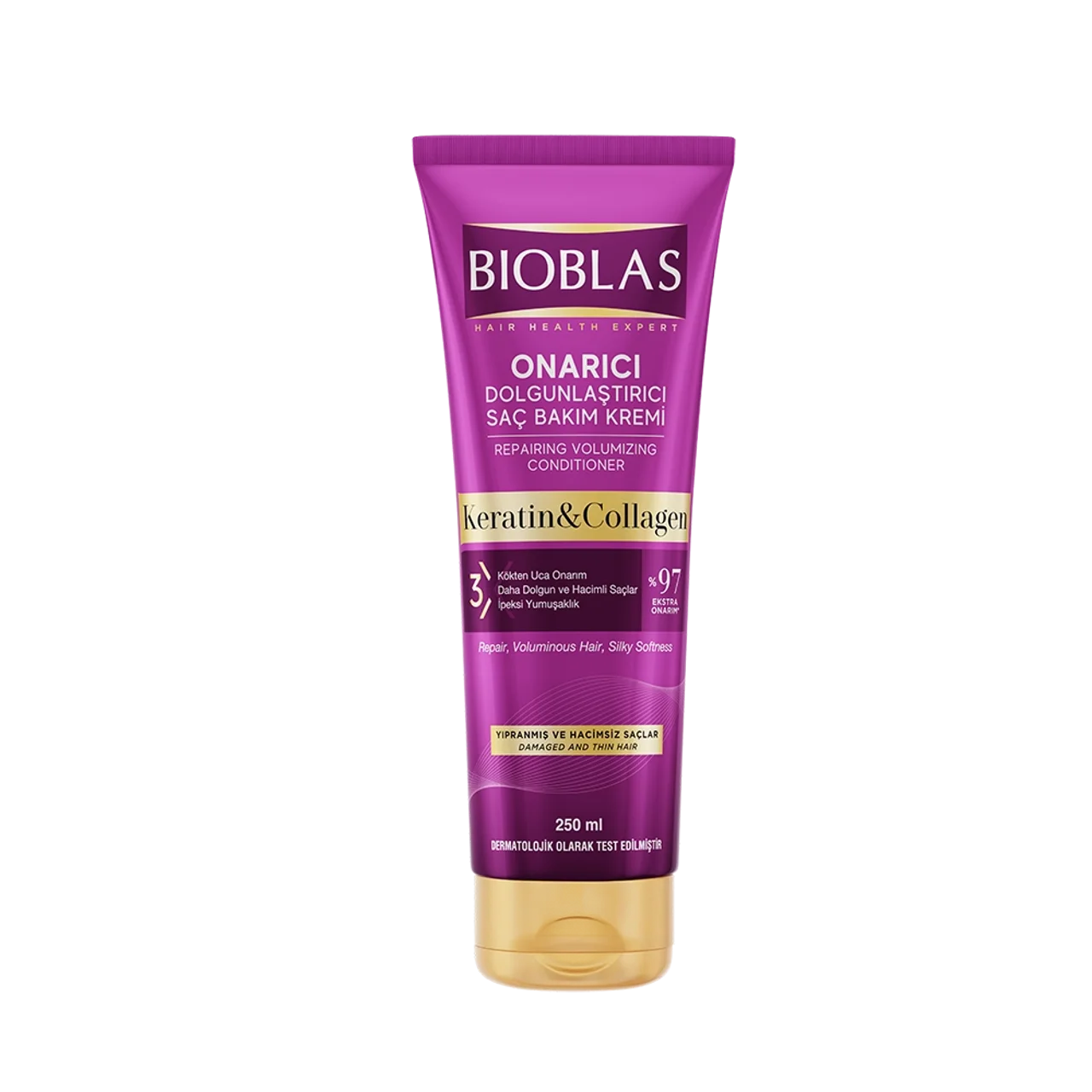 ماسک مو ترمیمکننده و ضد ریزش بیوبلاس مدل Collagen & Keratin حجم 250 میلیلیتر