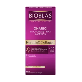 شامپو ضد ریزش مو بیوبلاس مدل Collagen + Keratin حجم 360 میلیلیتر
