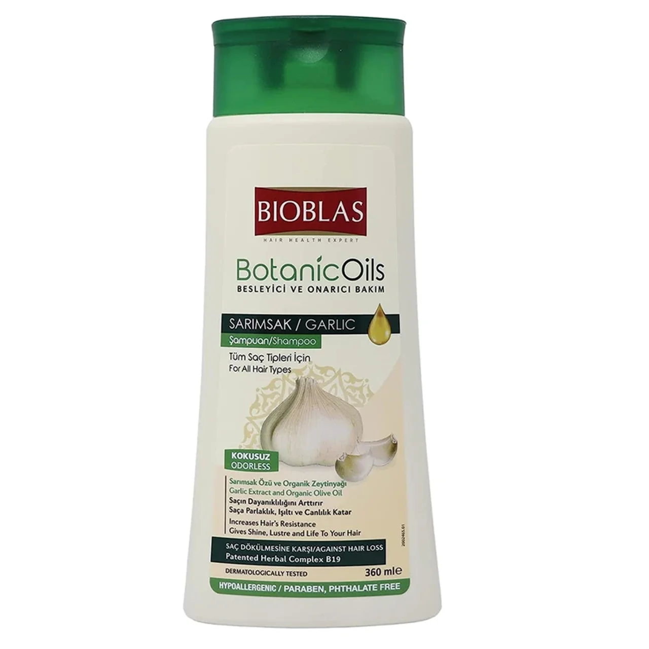 شامپو سیر بیوبلاس مدل BOTANIC OILS  ضد ریزش مو حجم 360 میلی لیتر