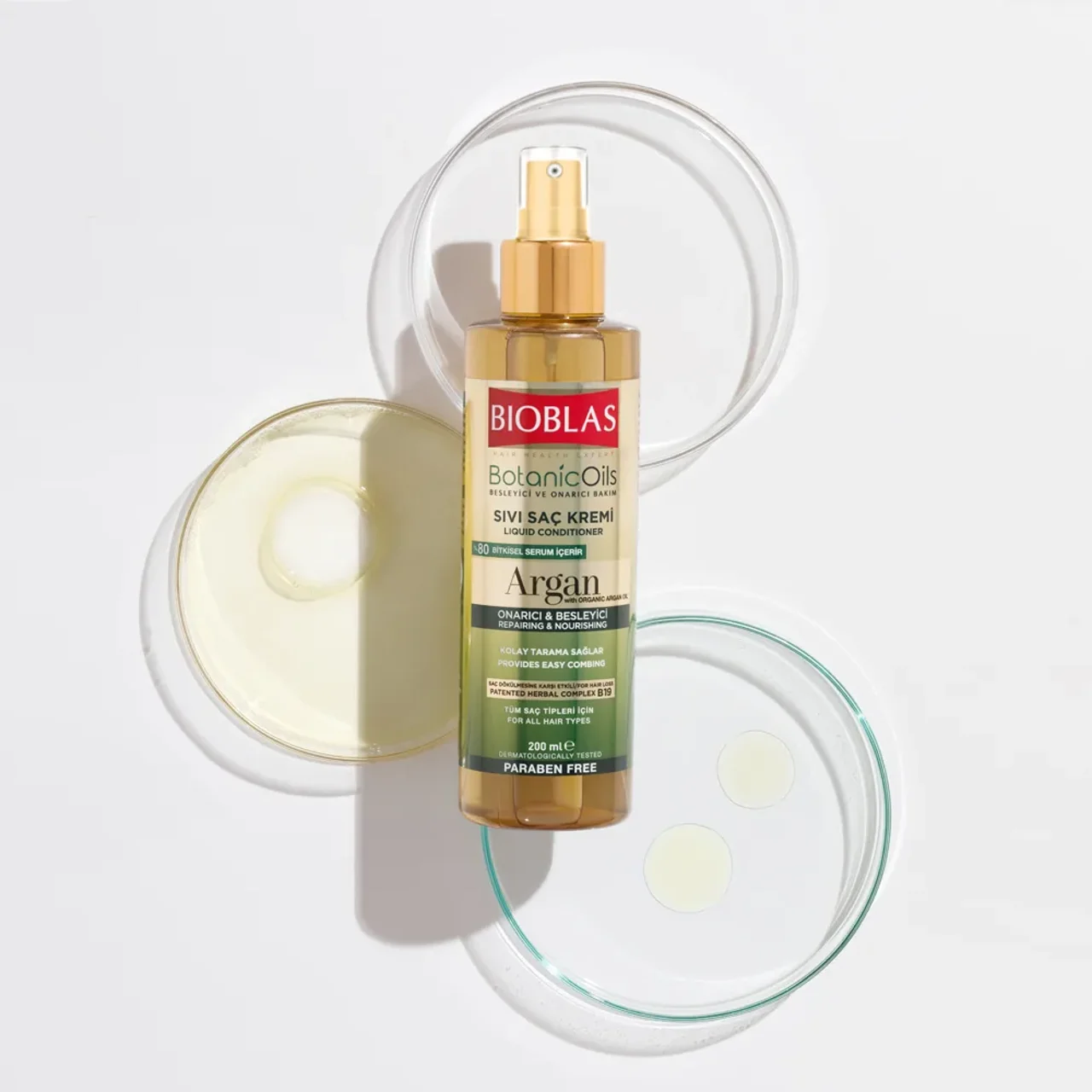 اسپری دوفاز بیوبلاس مدل Argan Repairing & Nourishing حجم 200 میلی‌لیتر