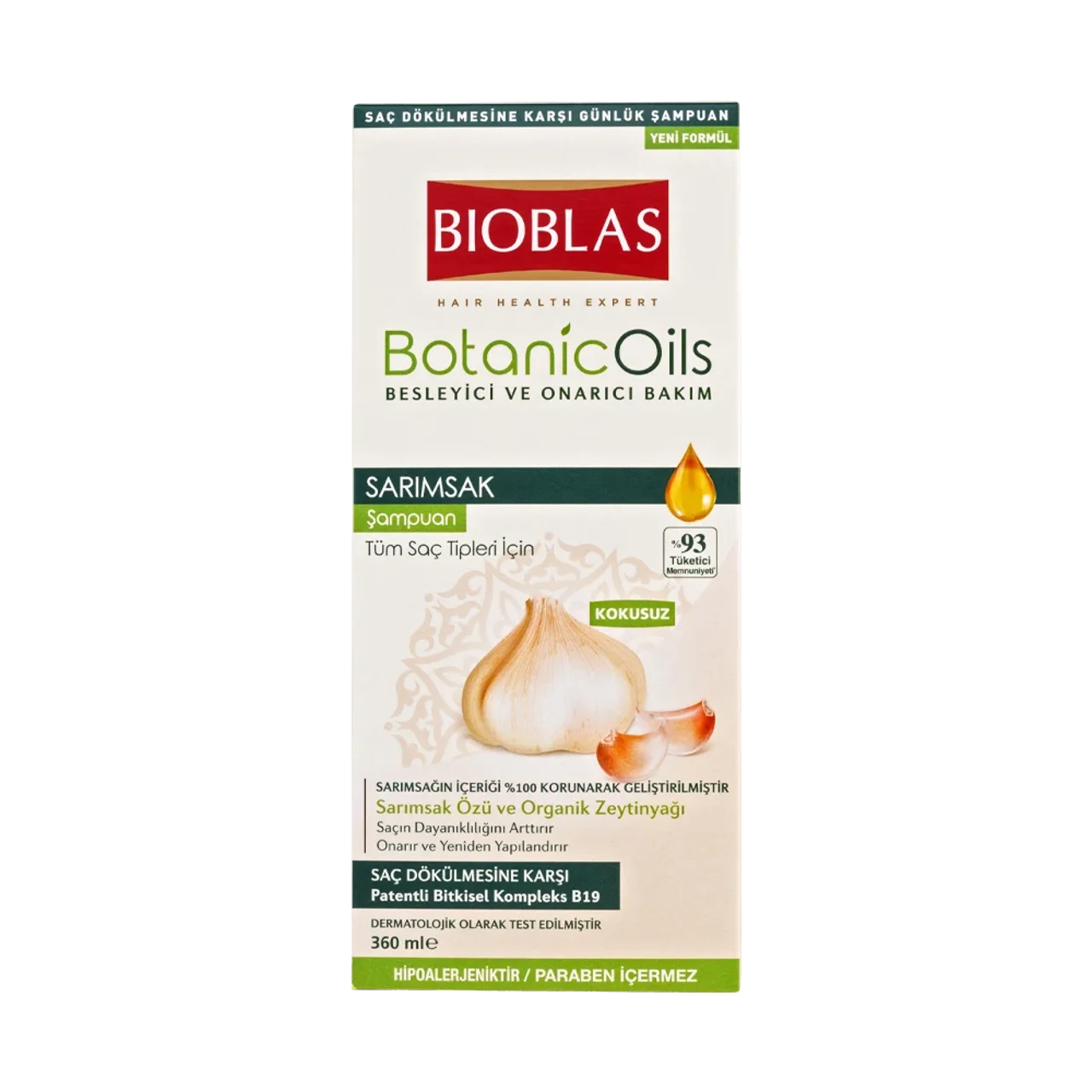 شامپو سیر بیوبلاس مدل BOTANIC OILS ضد ریزش مو حجم 360 میلی لیتر